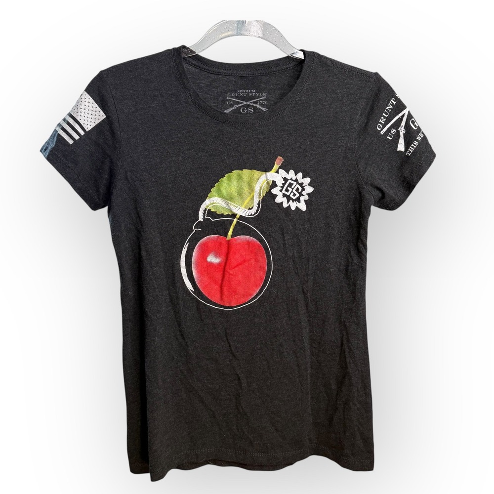Grunt Style Cherry Bomb Graphic Tee Short Sleeve‎ T-Shirt Women's Medium